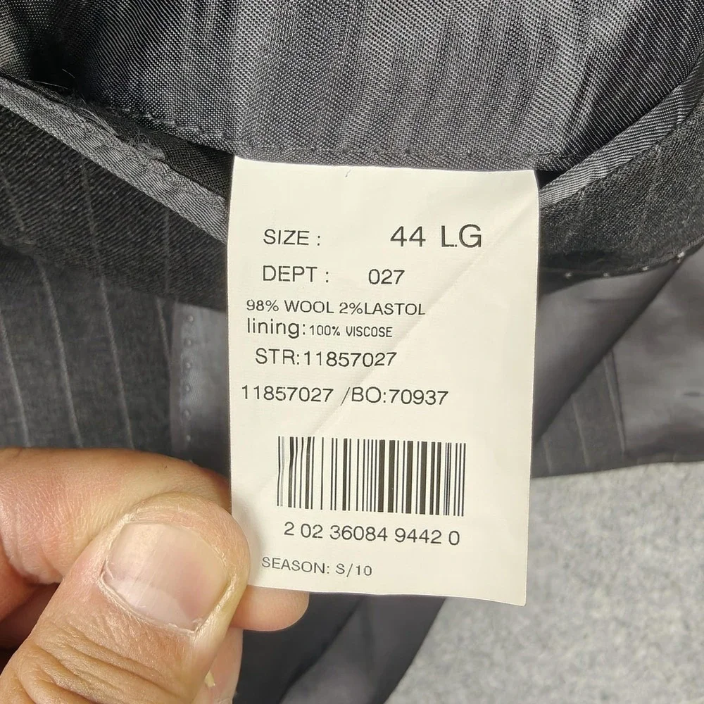Brooks‎ Brothers Blazer Mens 44L Gray Wool Pinstripe Stretch Sport Coat Jacket